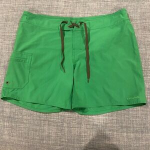 Patagonia Womens Green Board Shorts Swim Trunks Size 12 Pocket Swim Beach Hike